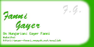 fanni gayer business card